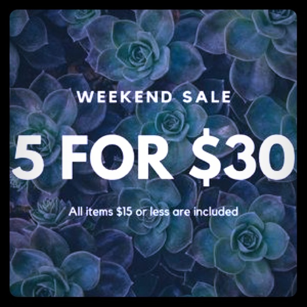 5 Items for $30 SALE